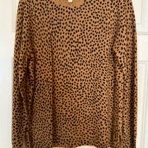 J. Crew Tan and Black Leopard Print Sweater